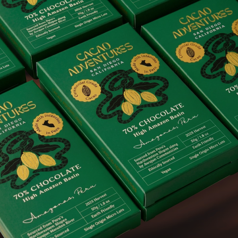 10 Pack - 70% Ceremonial Grade Cacao Bars - High-Amazon Basin