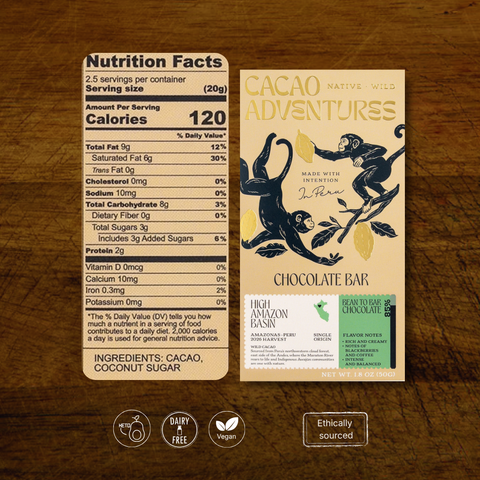 Dark Chocolate Bar 85% – Single-Origin High-Amazon Basin, 50g