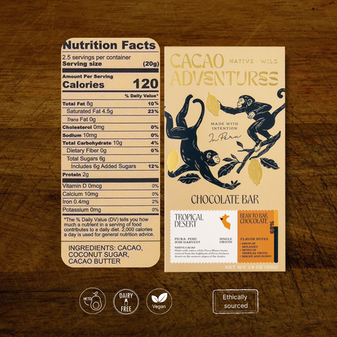 Dark Chocolate Bar 68% – Single-Origin Tropical Desert, Piura, 50g