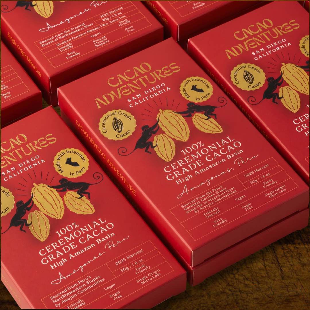 10 Pack - 100% Pure Ceremonial Grade Cacao Bars - High-Amazon