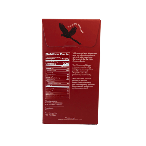 10 Pack - 100% Pure Ceremonial Grade Cacao Bars - High-Amazon Basin