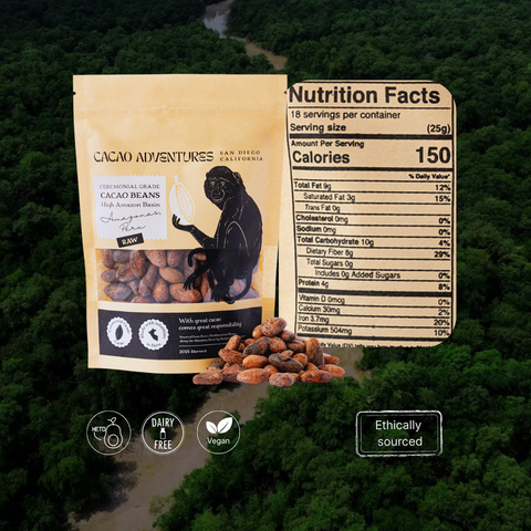 High Amazon Basin Native Raw Cacao Beans 1 lb